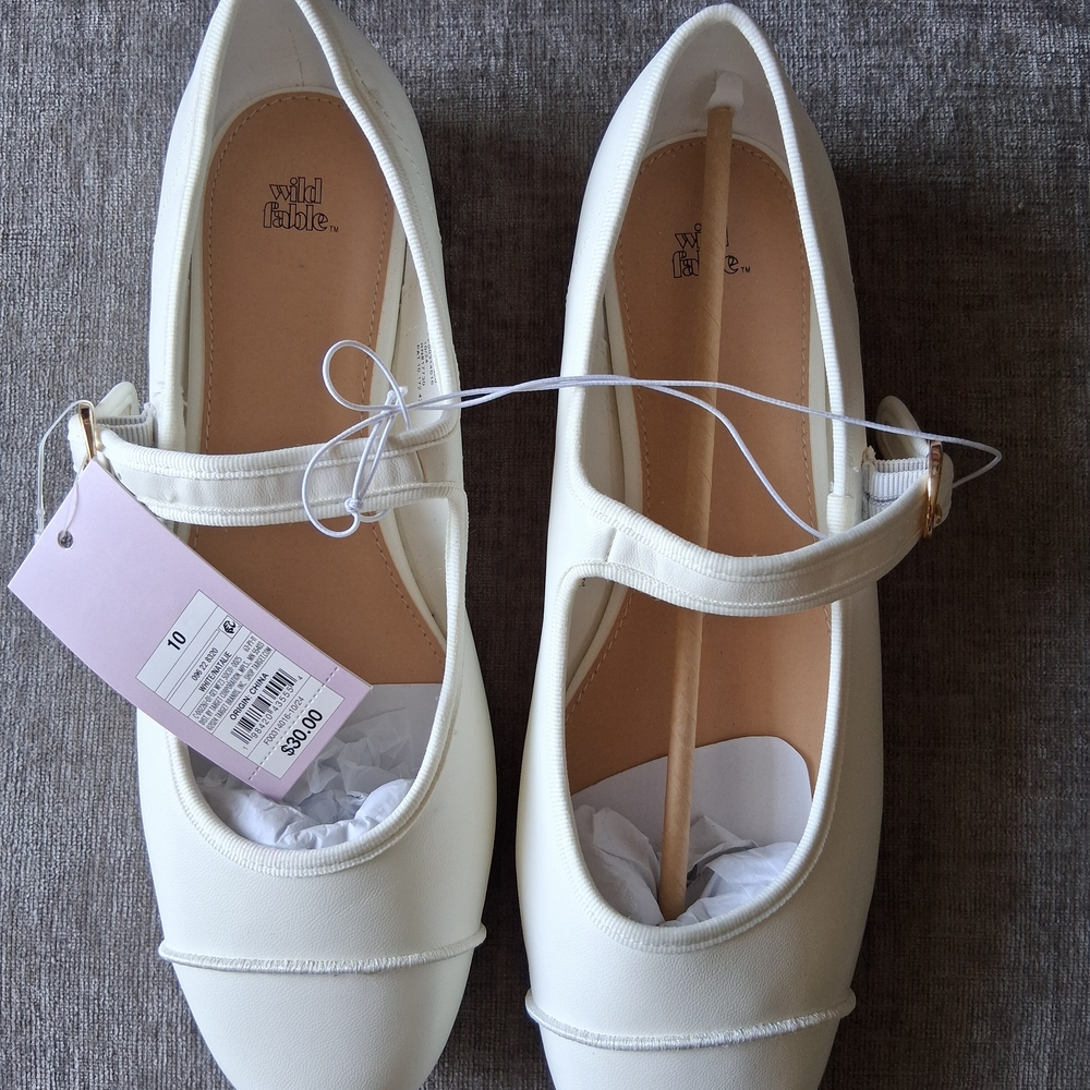 Wild Fable White Mary Jane Flats